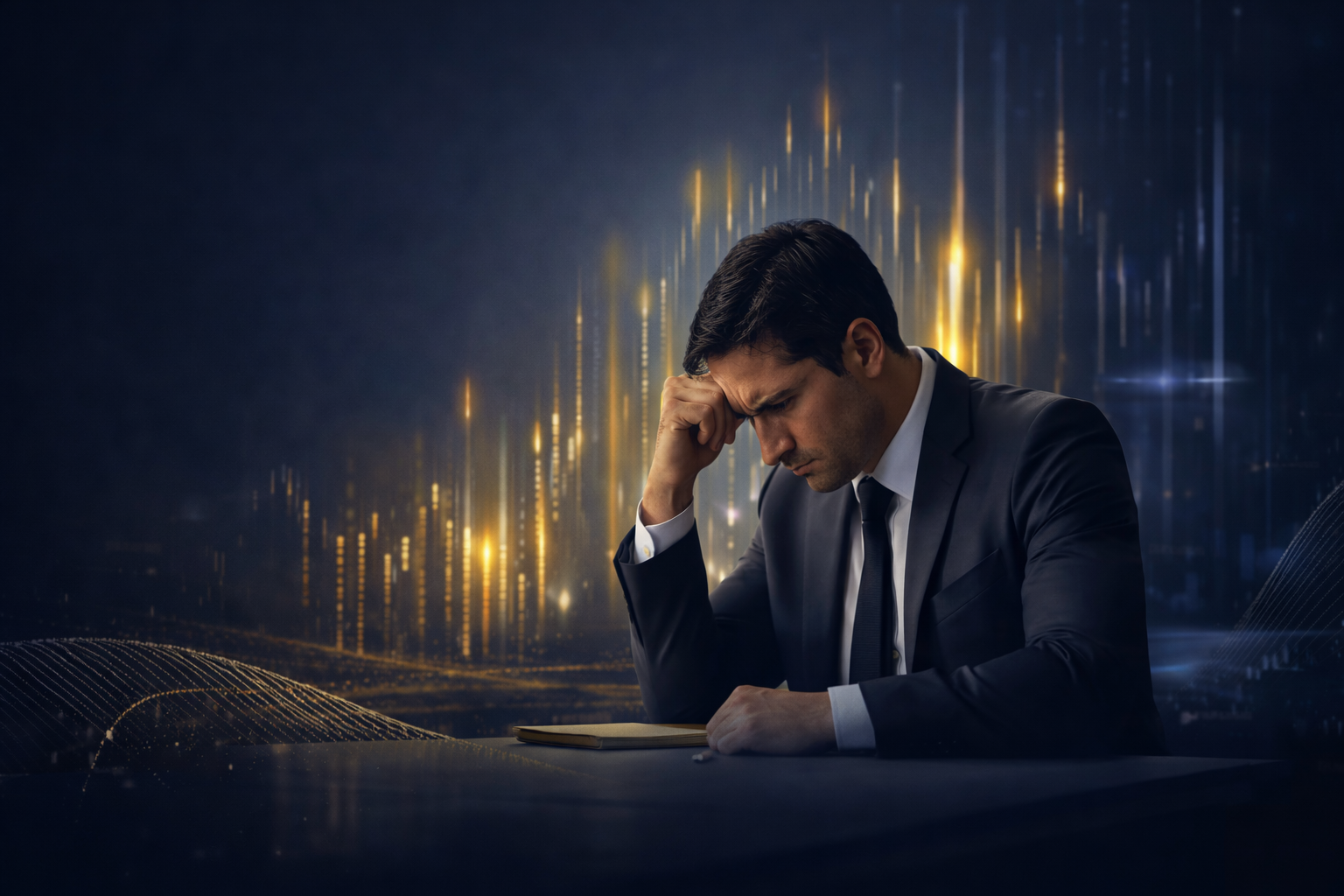 Consultant professionnel réfléchissant devant des données Mindset-Metrics